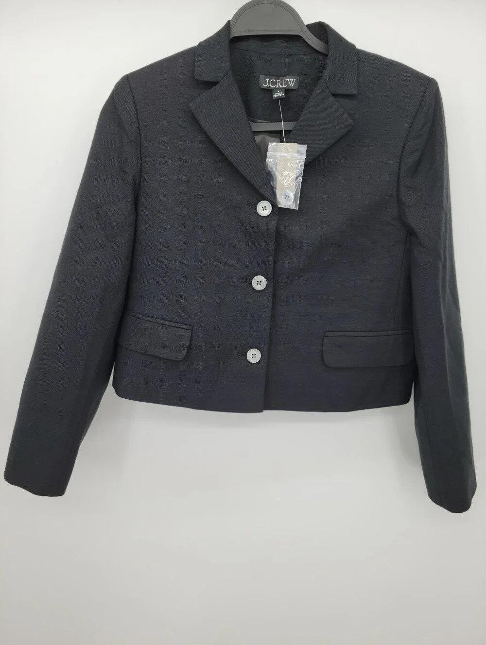 J Crew Lenore lady blazer in Gramercy linen blend NZ459 Size 4 NEW Black